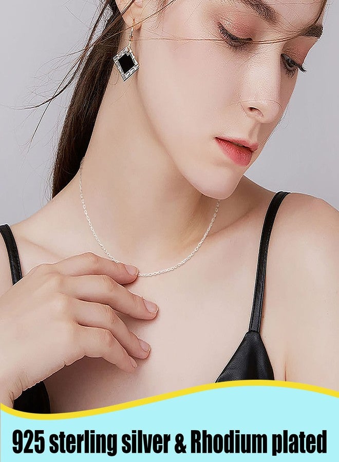 Fiusem Sterling Silver Chain Necklace for Women, 1 mm Thin 925 Sterling Silver Cable Chain, Small Chain 20 Inch - Image 4